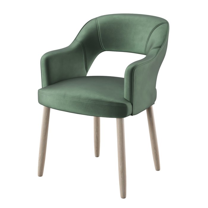 Стул-кресло мягкий Melia зеленого цвета