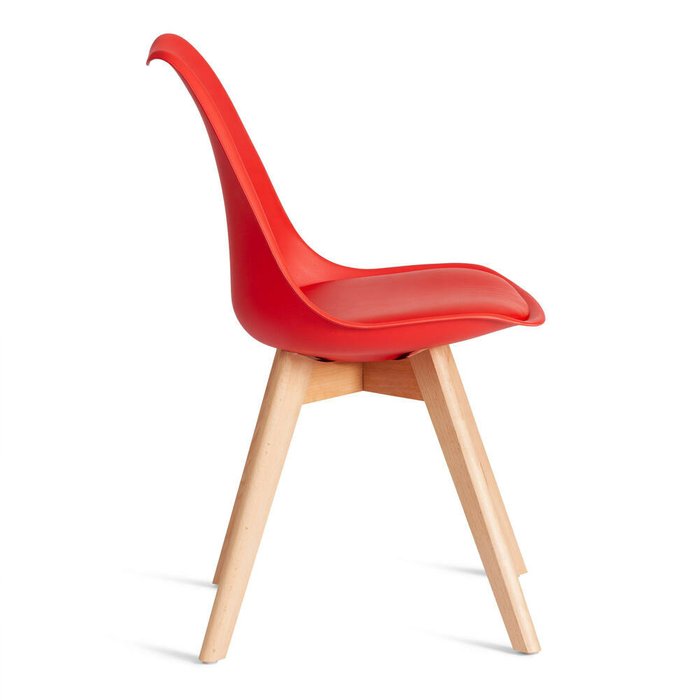 Комплект из четырех стульев Tulip красного цвета - лучшие Обеденные стулья в INMYROOM