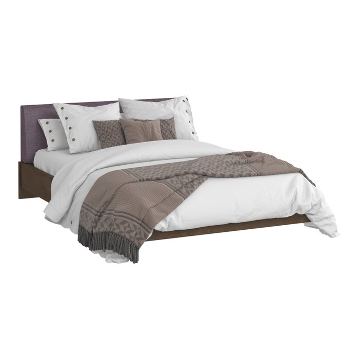 Кровать Сиена 140х200 с сиреневым изголовьем - лучшие Кровати для спальни в INMYROOM
