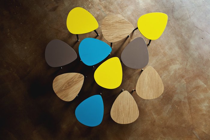 Приставной столик Капля с желтой столешницей  - купить Кофейные столики по цене 11900.0