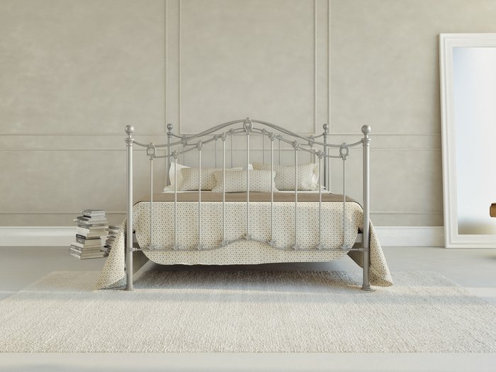 Кровать Карина 160х200 серебряного цвета
