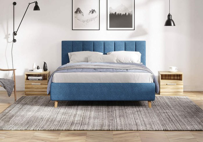 Кровать Alma 180х200 светло-серого цвета без основания и подъемного механизма - купить Кровати для спальни по цене 30500.0
