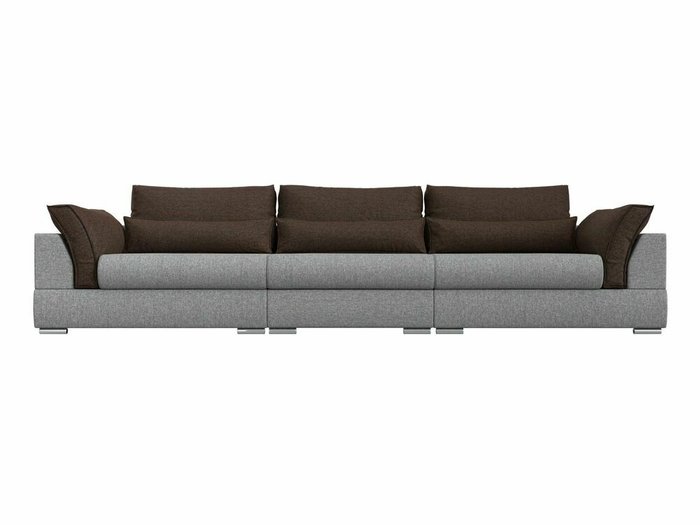 Прямой диван-кровать Пекин Long серо-коричневого цвета - купить Прямые диваны по цене 100999.0