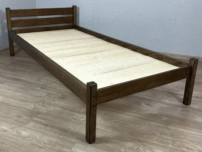 Кровать Классика сосновая сплошное основание 80х200 цвета темный дуб - купить Кровати для спальни по цене 10099.0