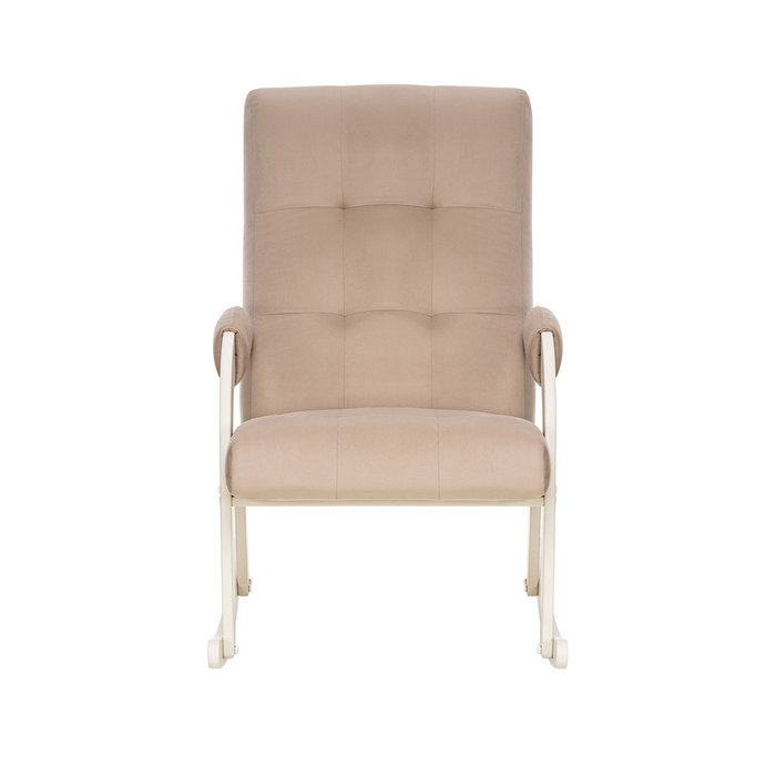  Кресло-качалка Спринг в обивке из велюра бежевого цвета  - купить Интерьерные кресла по цене 16400.0