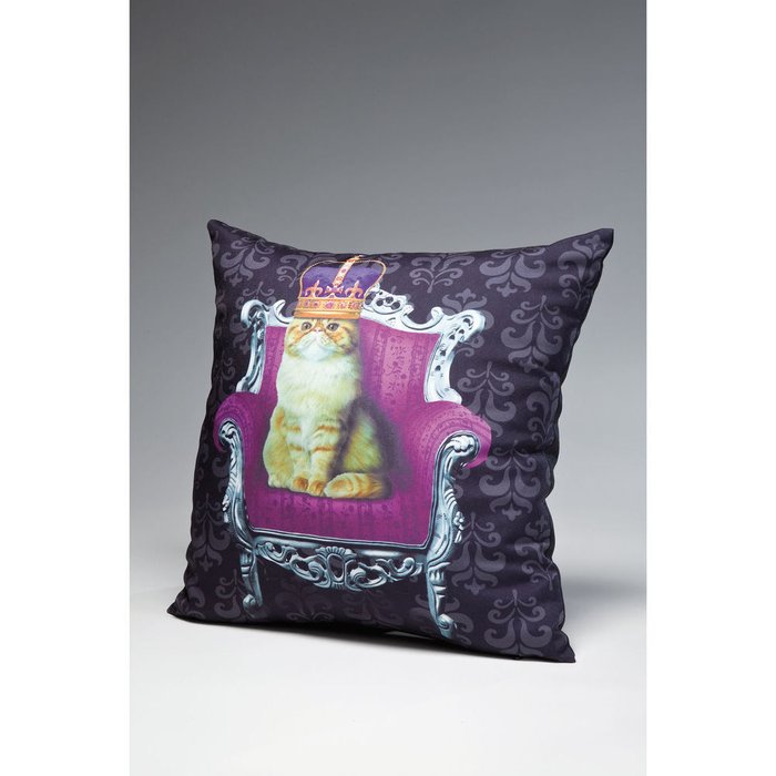 Подушка Royal Animals синего цвета - купить Декоративные подушки по цене 2163.0