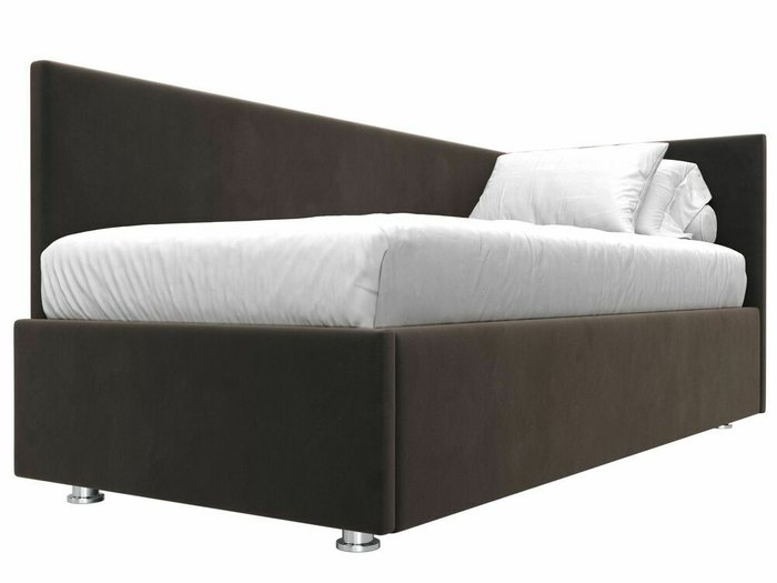 Кровать Лига 039 темно-коричневого цвета с подъемным механизмом правая - лучшие Кровати для спальни в INMYROOM