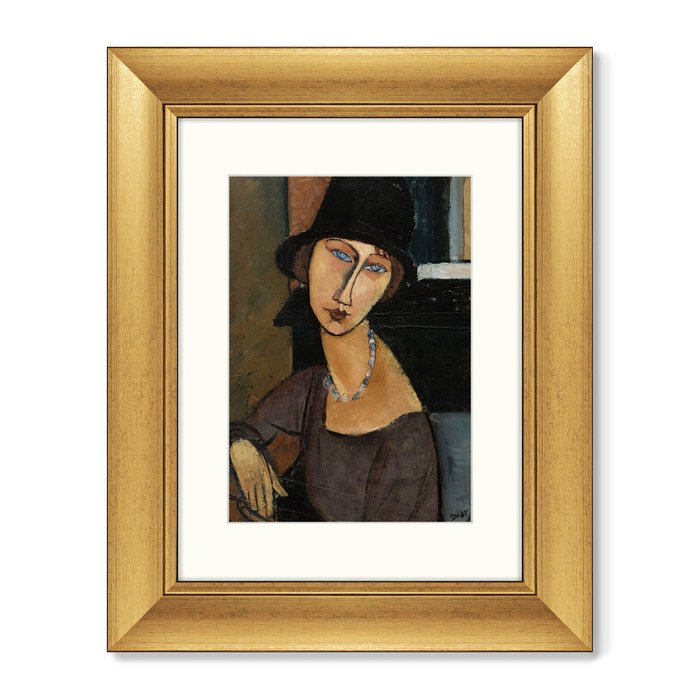 Репродукция картины Jeanne Hebuerne au chapeau 1917 г. - купить Картины по цене 6499.0