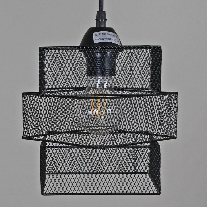 Подвесной светильник 03214-3.9-01 BK (металл, цвет черный) - купить Подвесные светильники по цене 2200.0