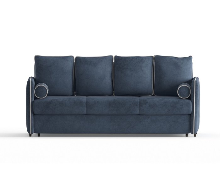 Диван-кровать Адмирал в обивке из велюра темно-синего цвета  - купить Прямые диваны по цене 44590.0