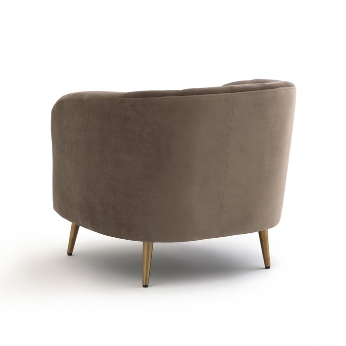 Кресло велюровое Leone коричнево-серого цвета - лучшие Интерьерные кресла в INMYROOM