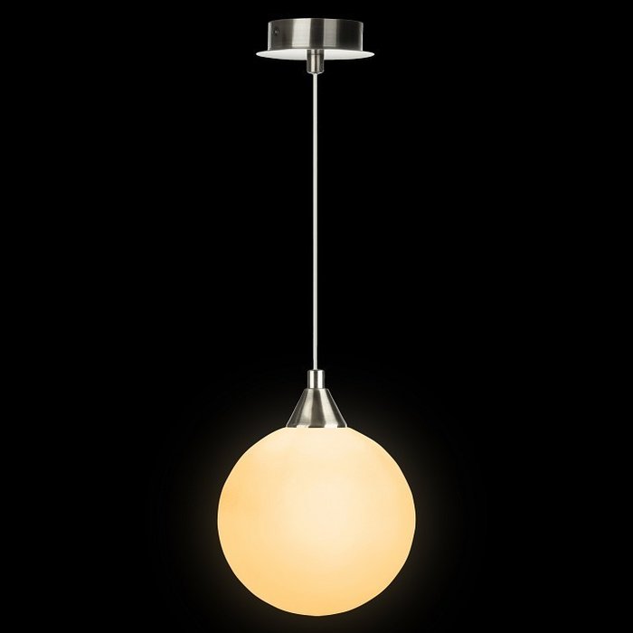Подвесной светильник с бежевым стеклянным плафоном - купить Подвесные светильники по цене 895.0