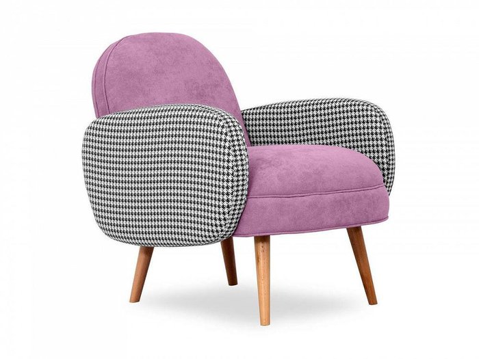 Кресло Bordo лилового цвета с коричневыми ножками  - лучшие Интерьерные кресла в INMYROOM