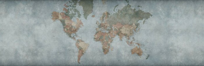 Дизайнерские обои World map №1 шовные на флизелиновой основе