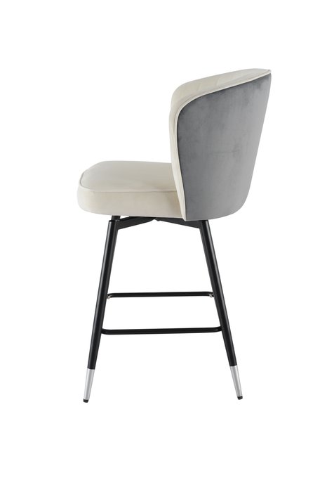 Стул полубарный Грейс серо-бежевого цвета с поворотным механизмом - лучшие Барные стулья в INMYROOM