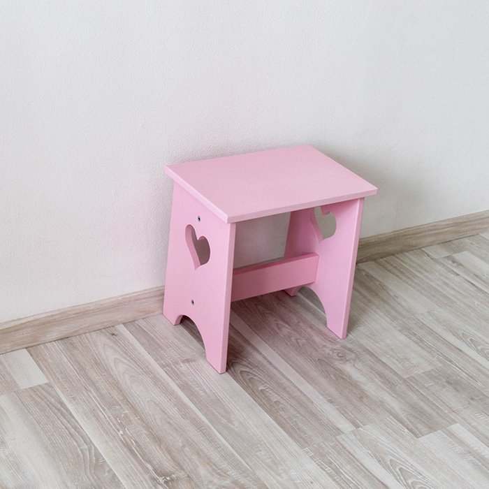 Детский табурет розовый с сердечком - лучшие Детские стулья в INMYROOM