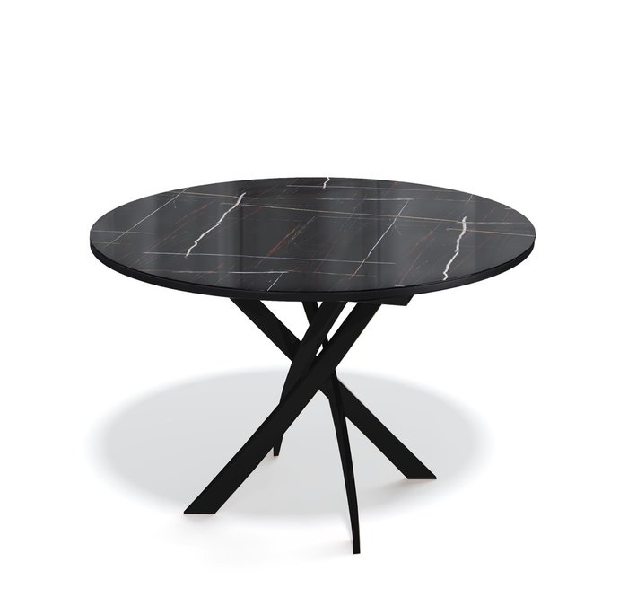 Раздвижной обеденный стол R1100 черного цвета