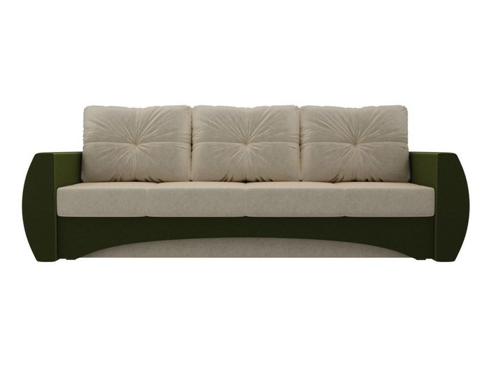 Прямой диван-кровать Сатурн бежево-зеленого цвета - купить Прямые диваны по цене 40990.0