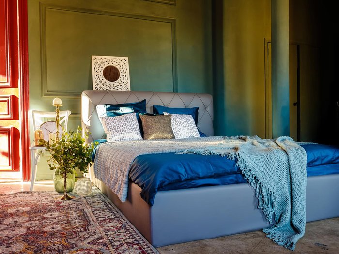 Кровать Ember серого цвета 160х200 - купить Кровати для спальни по цене 56640.0
