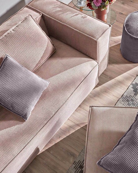 Угловой диван Blok 300 розового цвета левый - лучшие Угловые диваны в INMYROOM