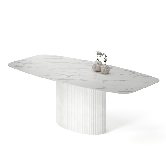 Обеденный стол прямоугольный Эрраи белого цвета - купить Обеденные столы по цене 105427.0