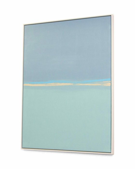 Картина Фелисити 101х135 сине-голубого цвета в раме серебряного цвета - купить Картины по цене 25389.0
