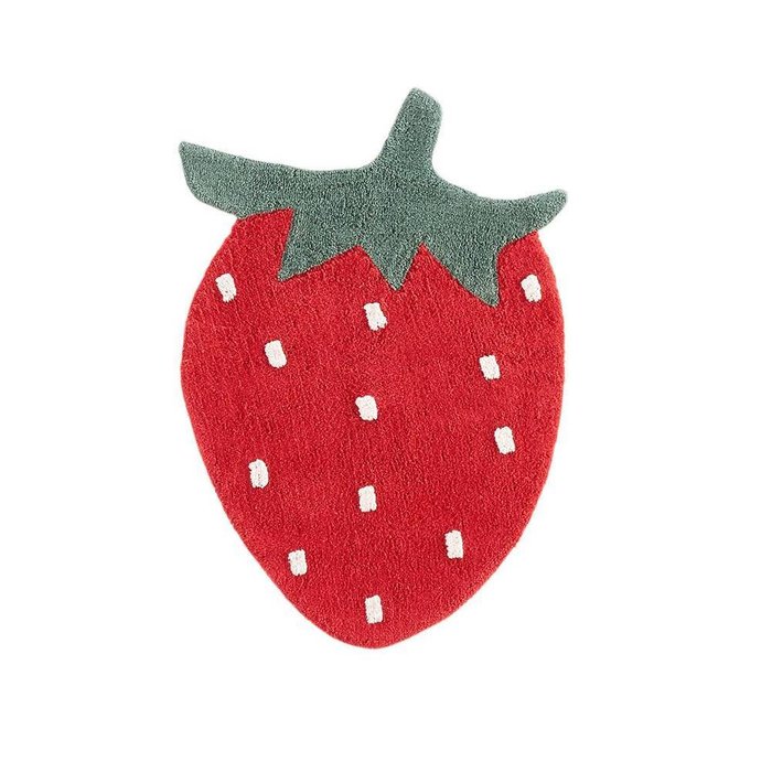 Коврик детский в форме клубники Fraise 90х120 красного цвета - лучшие Ковры для детской в INMYROOM Коврик детский в форме клубники Fraise 90х120 красного цвета - лучшие Ковры для детской в INMYROOM