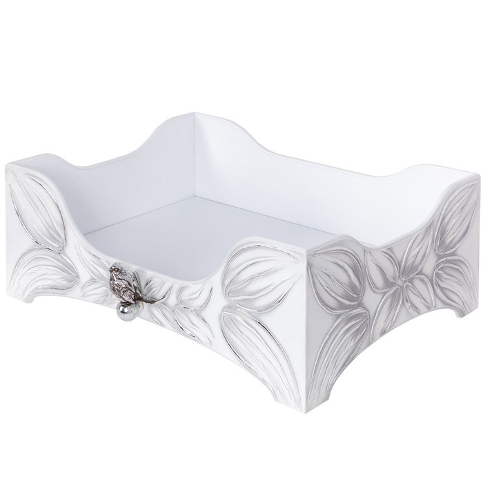 Лежанка для животных Лакшери бело-серебряного цвета - лучшие Мебель для домашних питомцев в INMYROOM