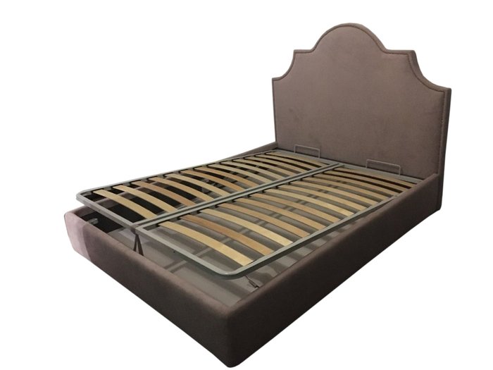 Кровать Фиби темно-коричневого цвета 140х200 с ящиком для хранения  