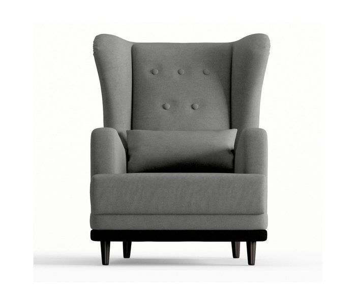 Кресло Лорд в обивке из велюра темно-серого цвета - купить Интерьерные кресла по цене 13290.0