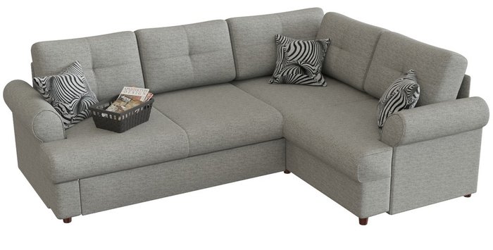 Угловой диван-кровать Мирта Милфорд серого цвета