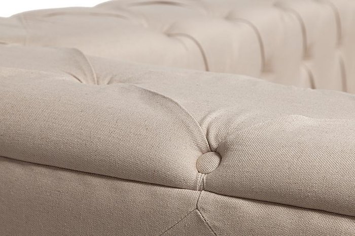 Диван "Soho Tufted Upholstered Sofa" Кремовый Лен - купить Прямые диваны по цене 132000.0
