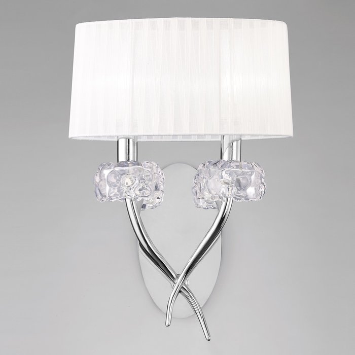 Бра Loewe Chrome 4634 (ткань, цвет белый) - купить Бра и настенные светильники по цене 18888
