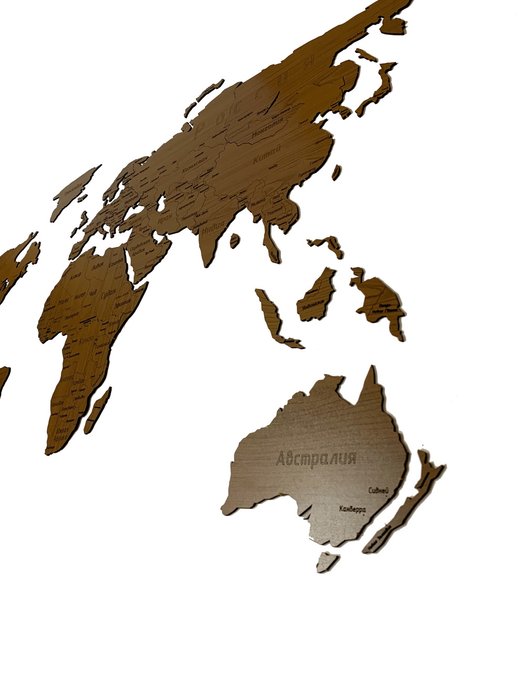 Деревянная карта мира Countries Rus с гравировкой цвета орех - купить Декор стен по цене 2690.0