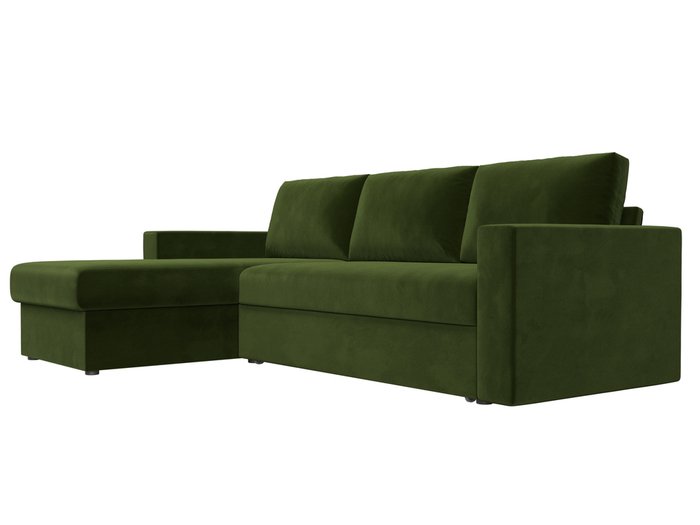 Угловой диван-кровать Траумберг L зеленого цвета левый угол  - лучшие Угловые диваны в INMYROOM