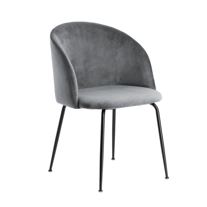 Мягкий стул Ludelina grey velvet серого цвета