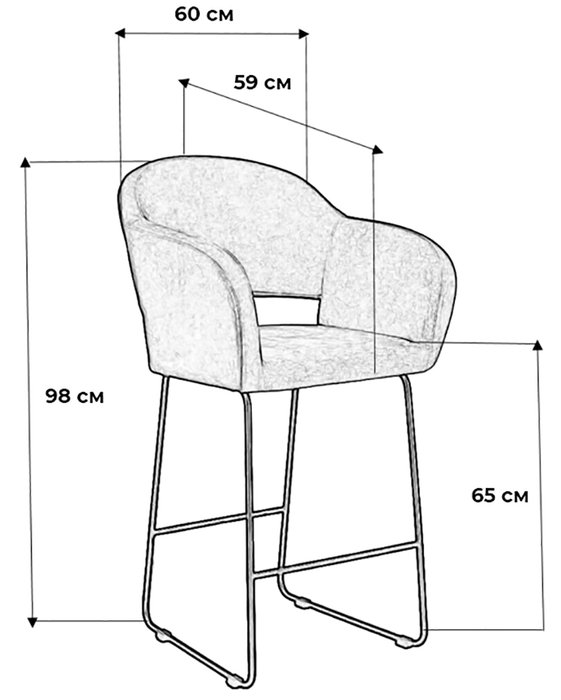 Кресло полубарное Oscar коричневого цвета - купить Барные стулья по цене 10850.0