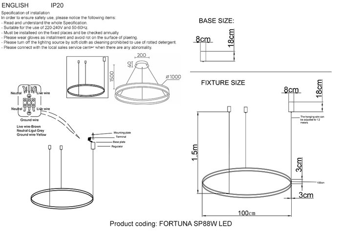 Подвесная люстра FORTUNA SP88W LED GOLD (металл, цвет золото) - лучшие Подвесные люстры в INMYROOM Подвесная люстра FORTUNA SP88W LED GOLD (металл, цвет золото) - лучшие Подвесные люстры в INMYROOM
