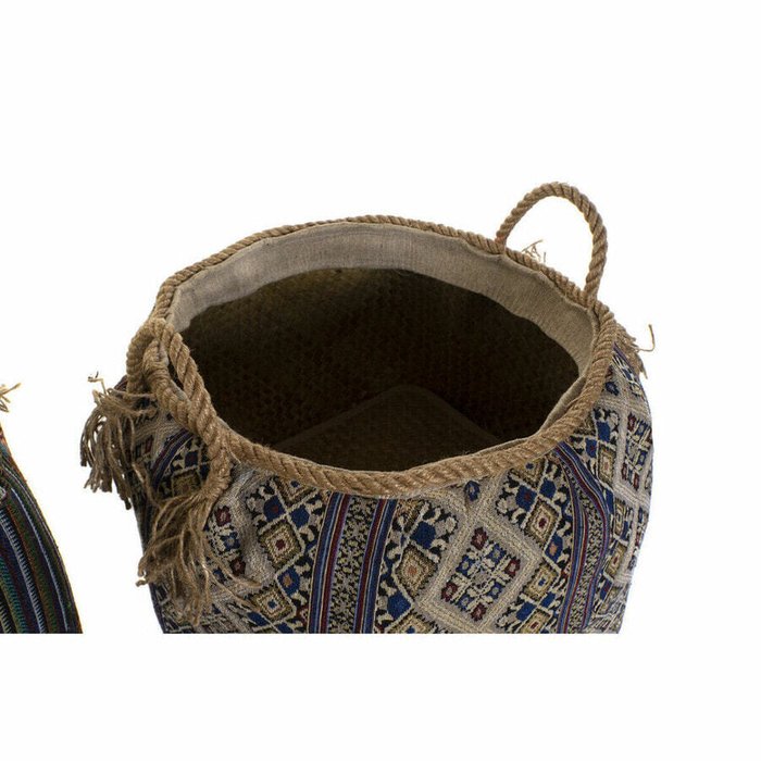корзина DKD Home Decor Натуральное волокно 41 x 41 x 40 cm Boho (2 штук) - лучшие Плетеные корзины в INMYROOM