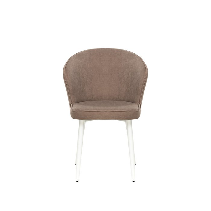 Стул Эшби коричневого цвета с белыми ножками - купить Обеденные стулья по цене 9600.0