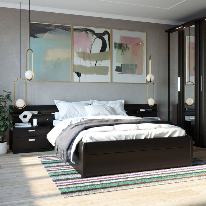 Кровать Илона 160х200 темно-коричневого цвета с подъемным механизмом  - купить Кровати для спальни по цене 106089.0