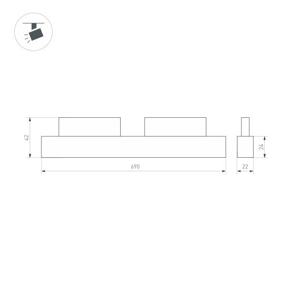 Трековый светильник Arlight Mag-Orient-Flat-L690-24W Warm3000 035570 - купить Трековые светильники по цене 12928.0