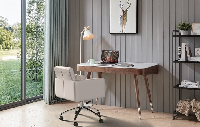 Стол письменный Newton бело-коричневого цвета - купить Письменные столы по цене 39750.0