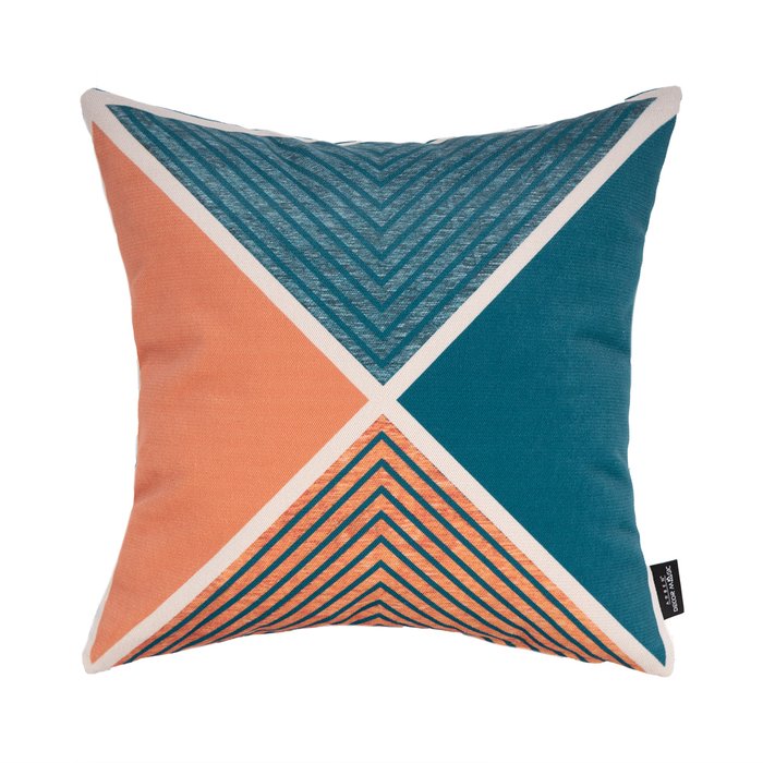 Декоративная подушка Rrevel сине-оранжево цвета