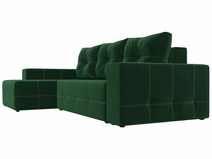 Угловой диван-кровать Перри зеленого цвета левый угол - лучшие Угловые диваны в INMYROOM