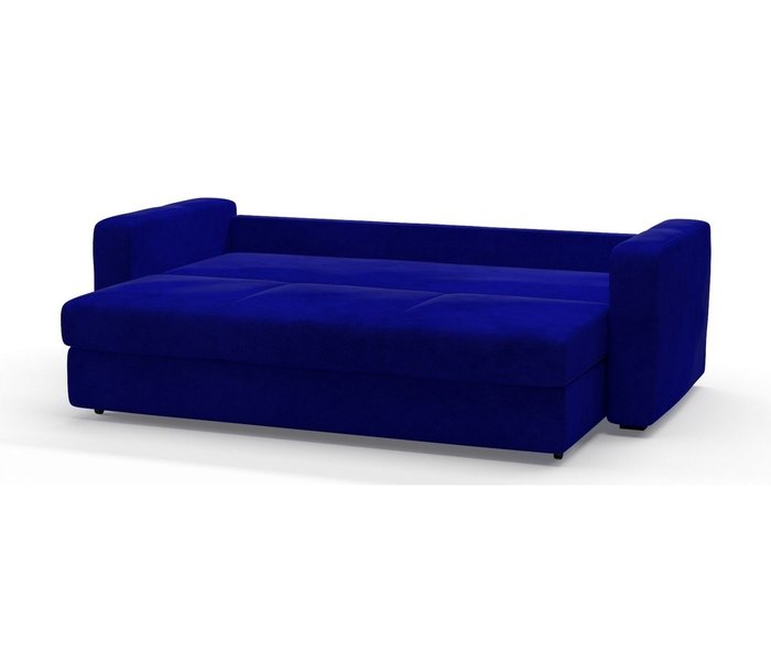 Диван-кровать Риквир в обивке из велюра синего цвета - лучшие Прямые диваны в INMYROOM