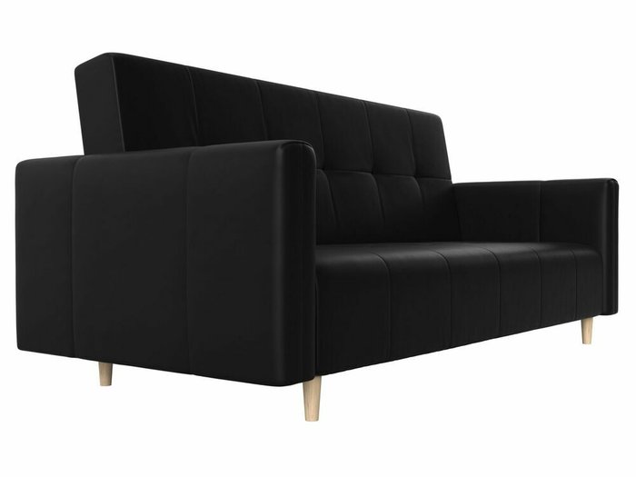 Прямой диван-кровать Вест черного цвета (экокожа) - лучшие Прямые диваны в INMYROOM