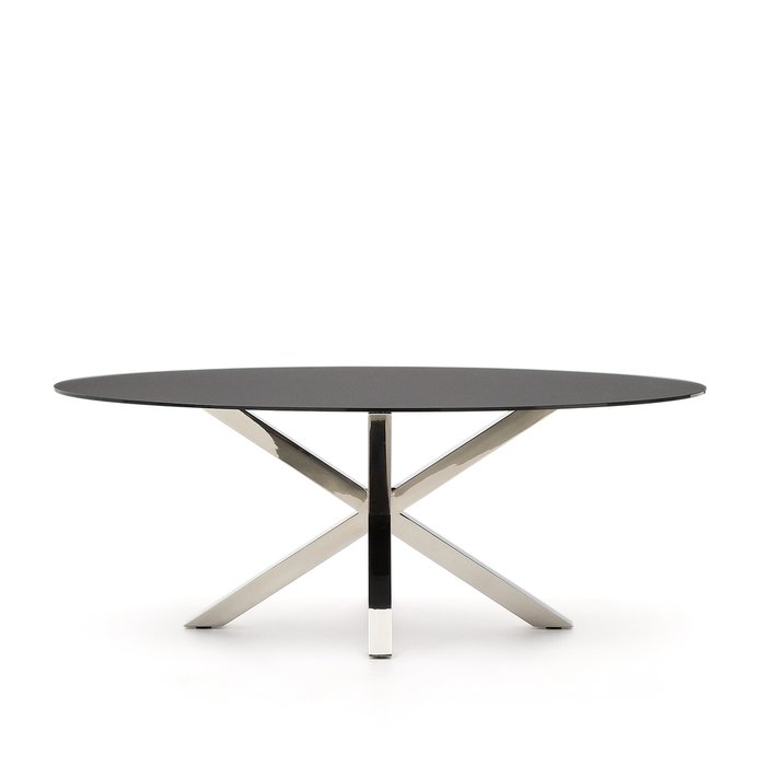 Овальный стол Arya Argo черно-серебряного цвета - купить Обеденные столы по цене 180990.0