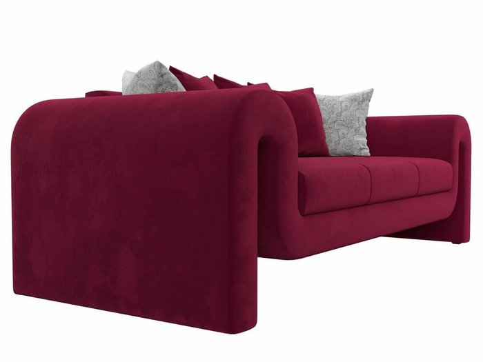 Прямой диван Волна бордового цвета - лучшие Прямые диваны в INMYROOM