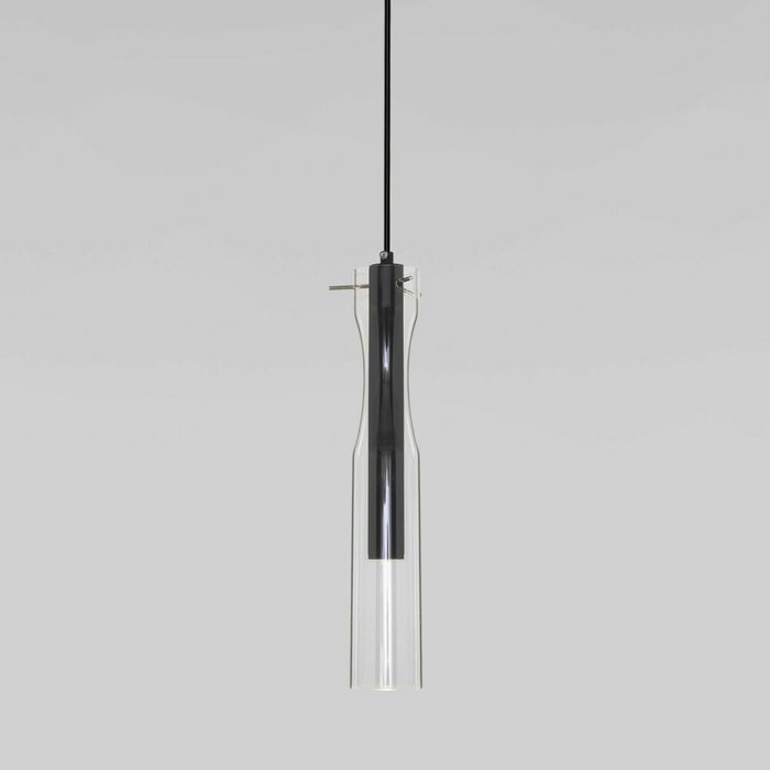 Подвесной светильник LED со стеклянным плафоном 50254/1 LED черный Swan - лучшие Подвесные светильники в INMYROOM